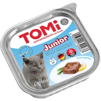 Tomi%20Yavru%20Kedi%20Kümes%20Hayvanlı%20Alüminyum%20Yaş%20Mama%20100gr%20(pate)