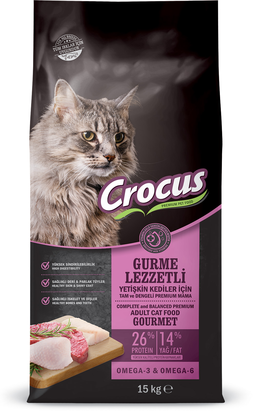 Crocus%20Gurme%20Yetişkin%20Kedi%20Maması%2015%20Kg