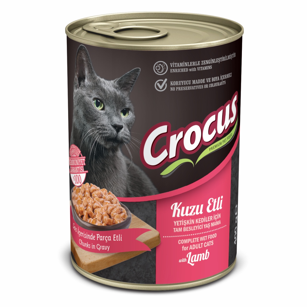 Crocus%20Yetişkin%20Kedi%20Kuzu%20Etli%20Yaş%20Mama%20400g