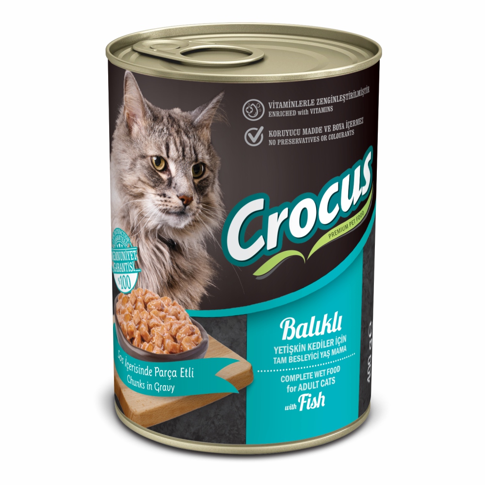 Crocus%20Yetişkin%20Kedi%20Balıklı%20Yaş%20Mama%20400g