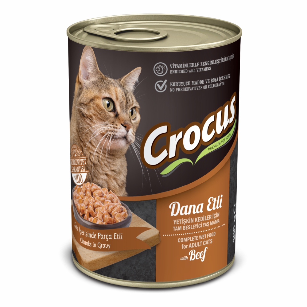 Crocus%20Yetişkin%20Kedi%20Dana%20Etli%20Yaş%20Mama%20400g