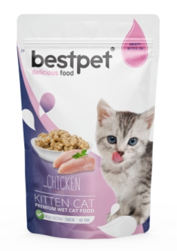 Bestpet%20Cat%20Kıtten%20Chıcken%20In%20Jelly%2085%20G%20Pouch%2016%20Adet