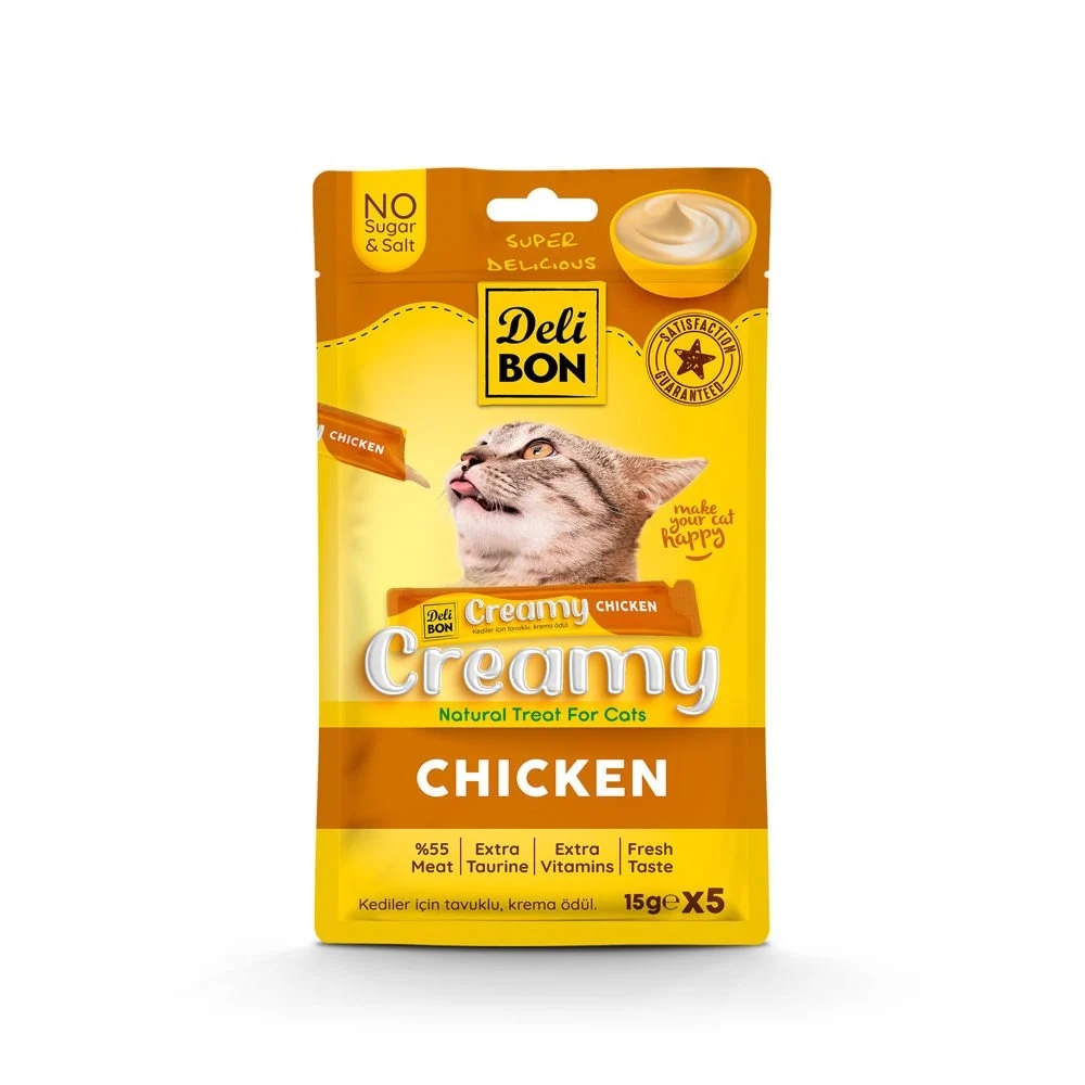 Delibon%20Creamy%20Ödül%20Maması%20Tavuklu%2015Gr%205Li%20Paket