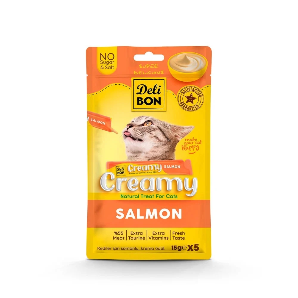 Delibon%20Creamy%20Ödül%20Maması%20Somonlu%2015Gr%205Li%20Paket