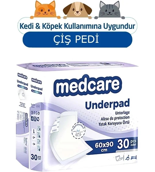 Medcare%20Köpek%20Çiş%20Pedi%2060x90%20Cm%2030%20Lu