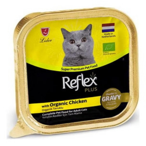 Reflex%20Plus%20Sos%20İçinde%20Et%20Parçacıklı%20Organik%20Tavuklu%20Yetişkin%20Kedi%20Maması%2085%20G