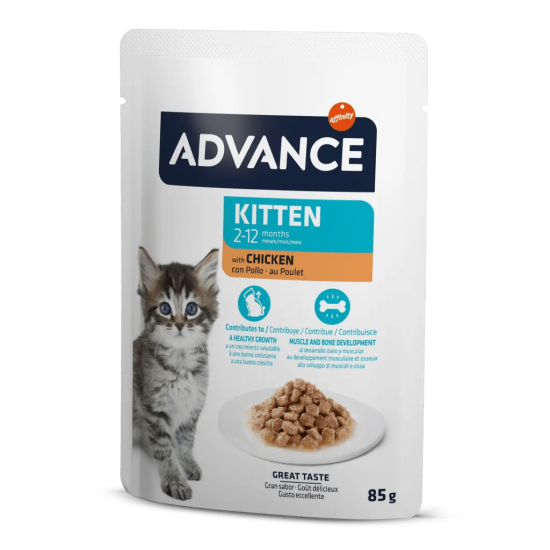 Advance Cat Kıtten Chıcken Wet Pouch 12x85gr