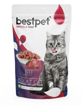 Bestpet Adult Cat Beef In Jelly 85 G Pouch 16 Adet