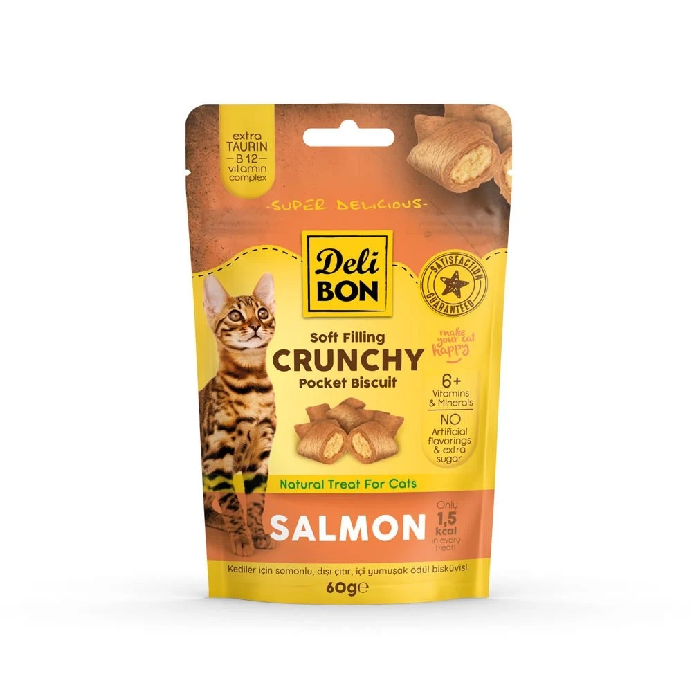 Delibon%20Chrunchy%20İçi%20Dolgulu%20Ödül%20Bisküvisi%20Somonlu%2060Gr